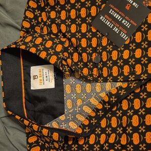 Tom Baine Halloween Collection Slim Fit Performance Button Up Shirt Size Medium